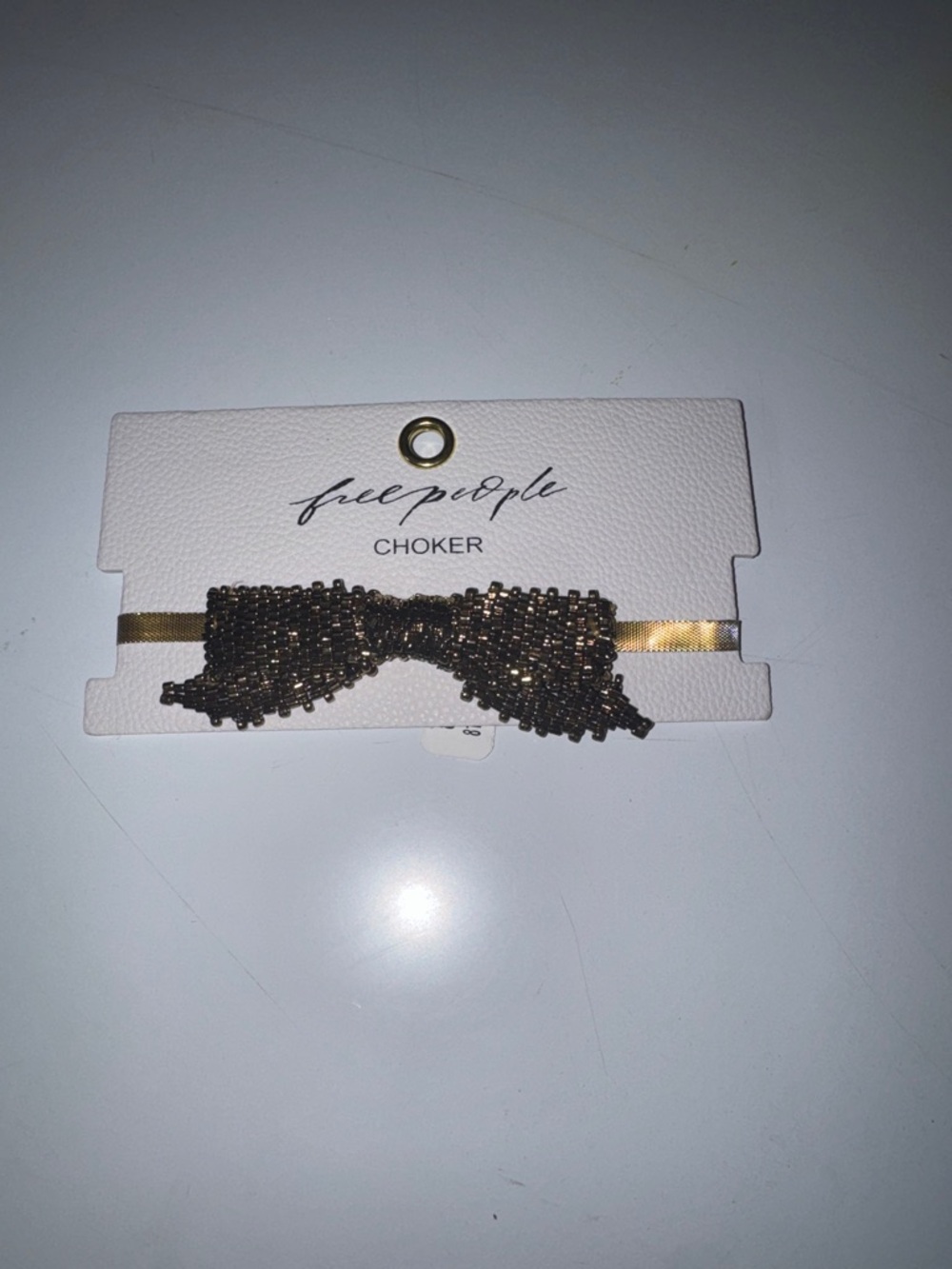 Free People Beaded Bow Choker - Gold/Bronze